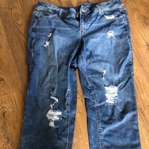 Lane Bryant Crop Distressed Jeans- Like New- Sz 16